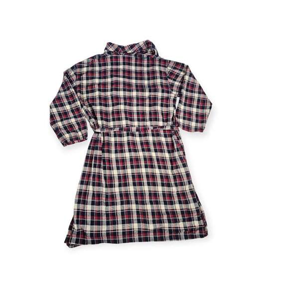 Polo Ralph Lauren Robe L/XL Plaid Flannel Long Sleeve Belted Red White Navy - Picture 2 of 9